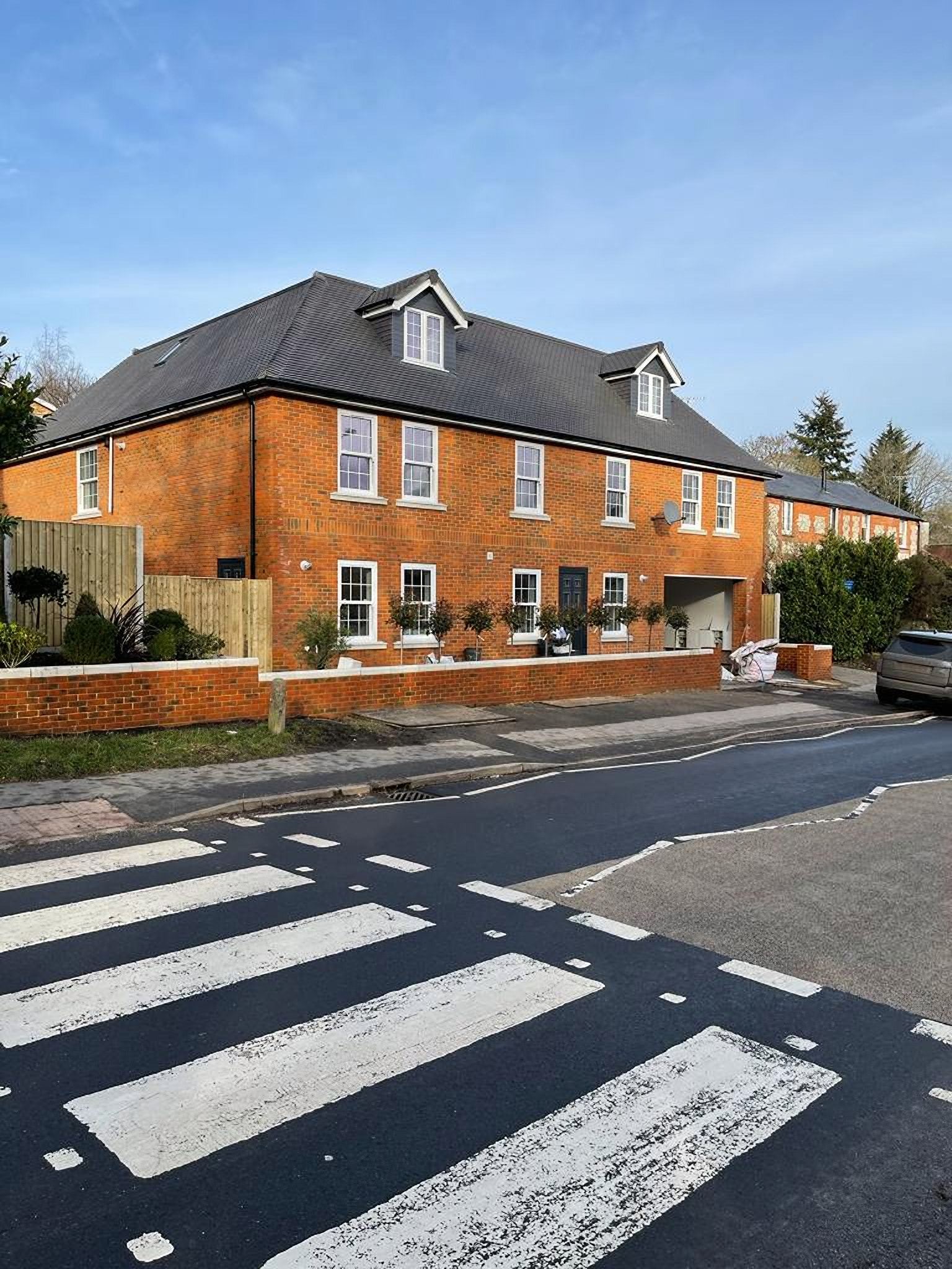 Red-brick apartment building in Chalfont St Giles
