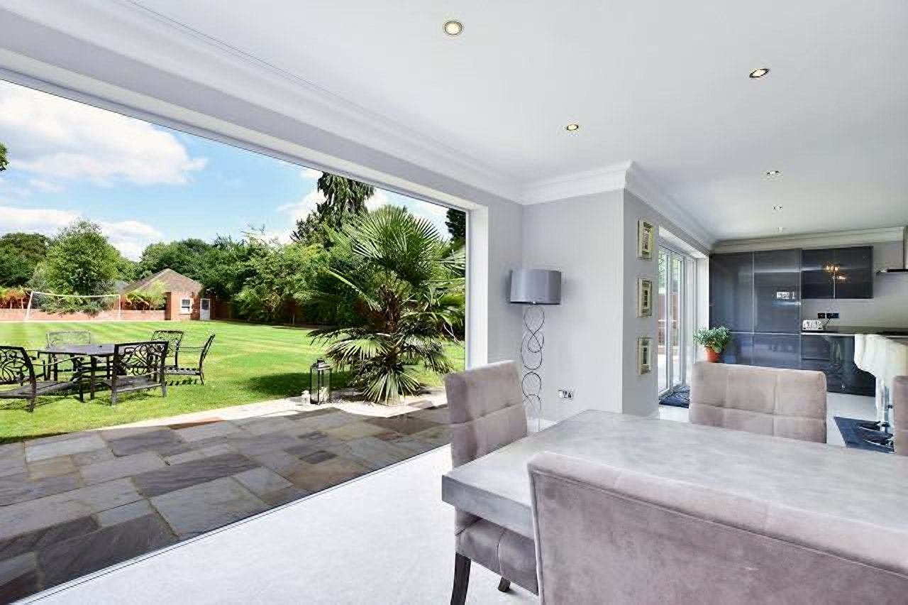 Kitchen and dining space opening onto the garden