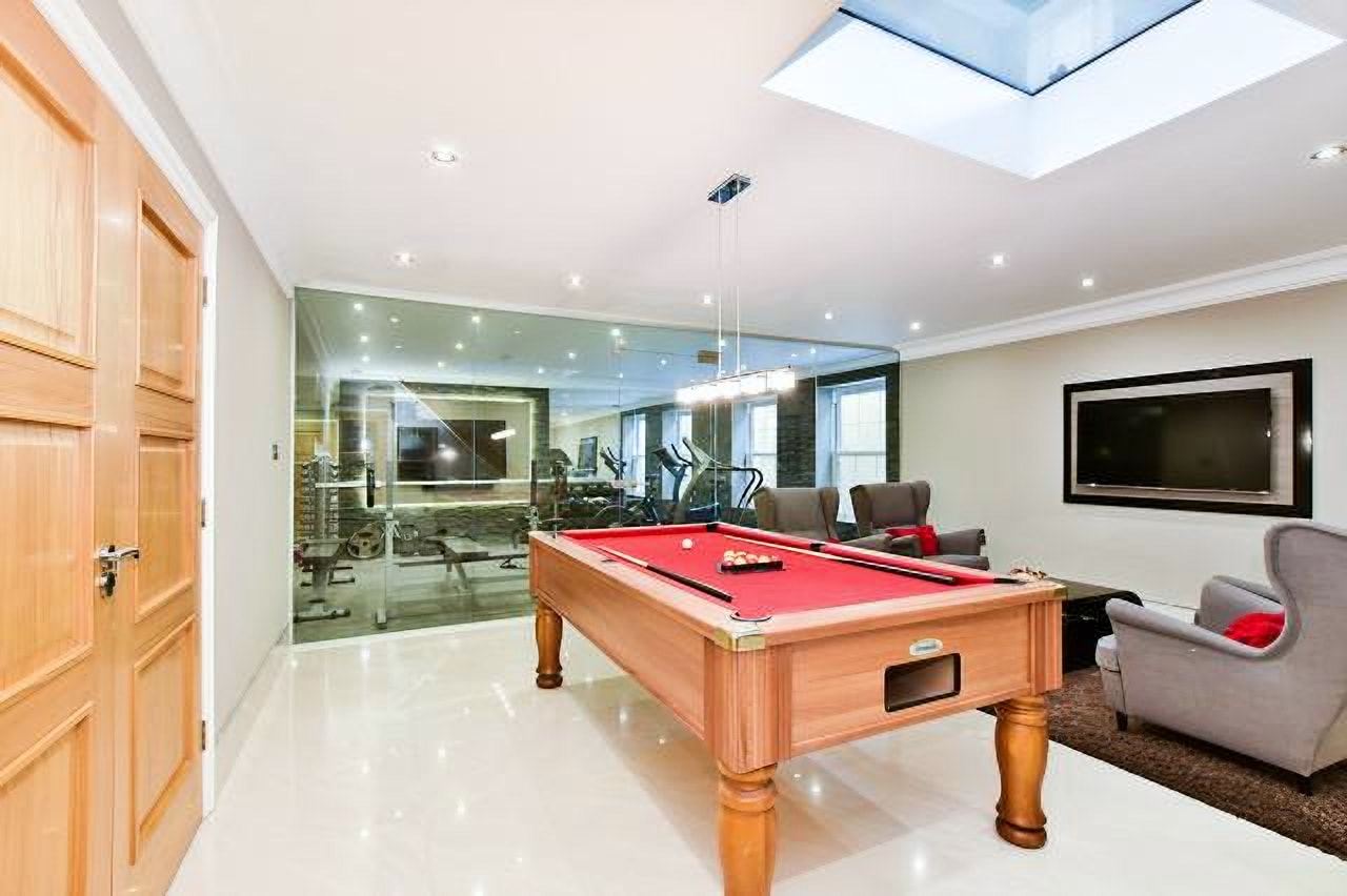 Snooker room lit by a large skylight